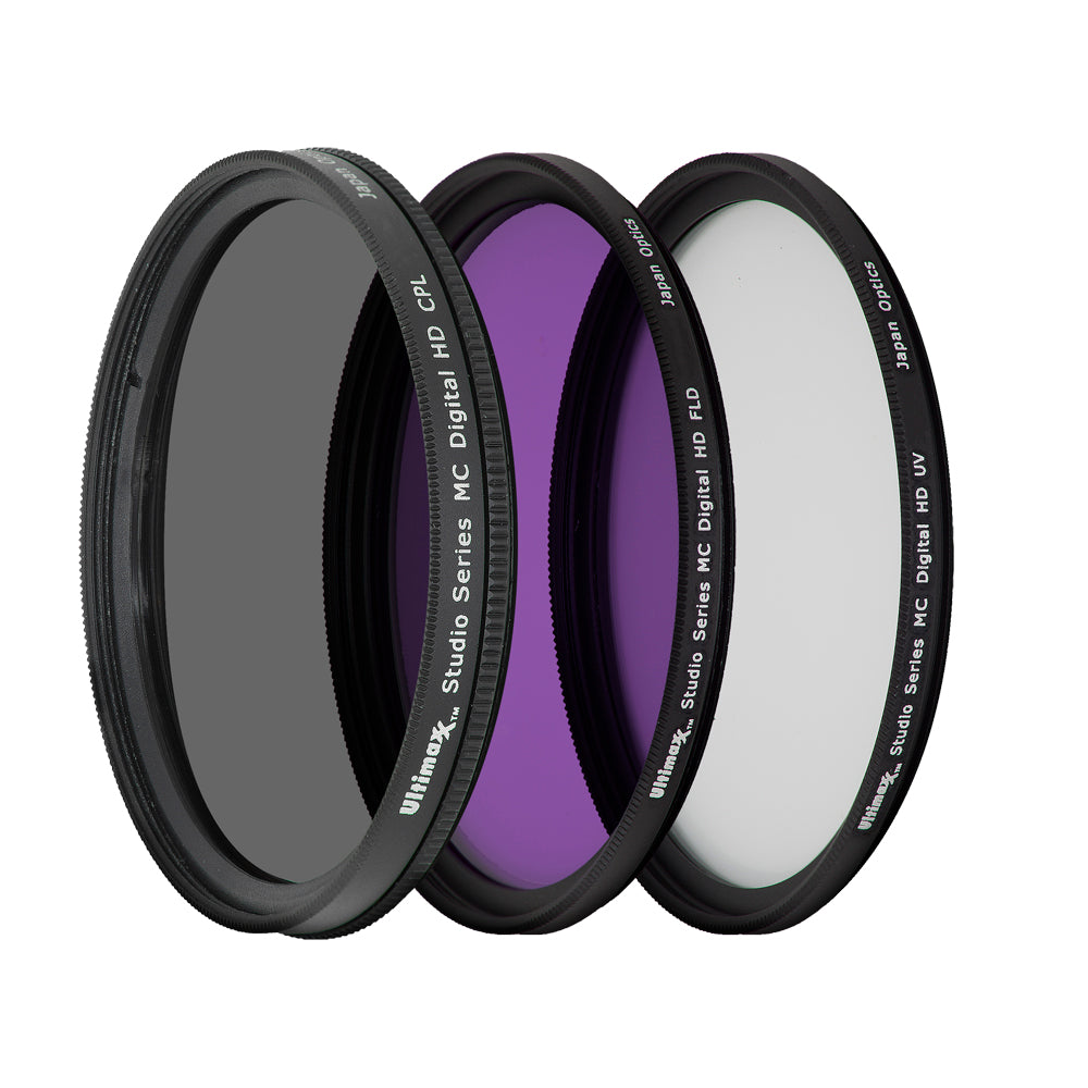 3 Piece Multi Coated HD Filter Kit 40.5mm (UV, CPL, FLD) for DSLR Camera