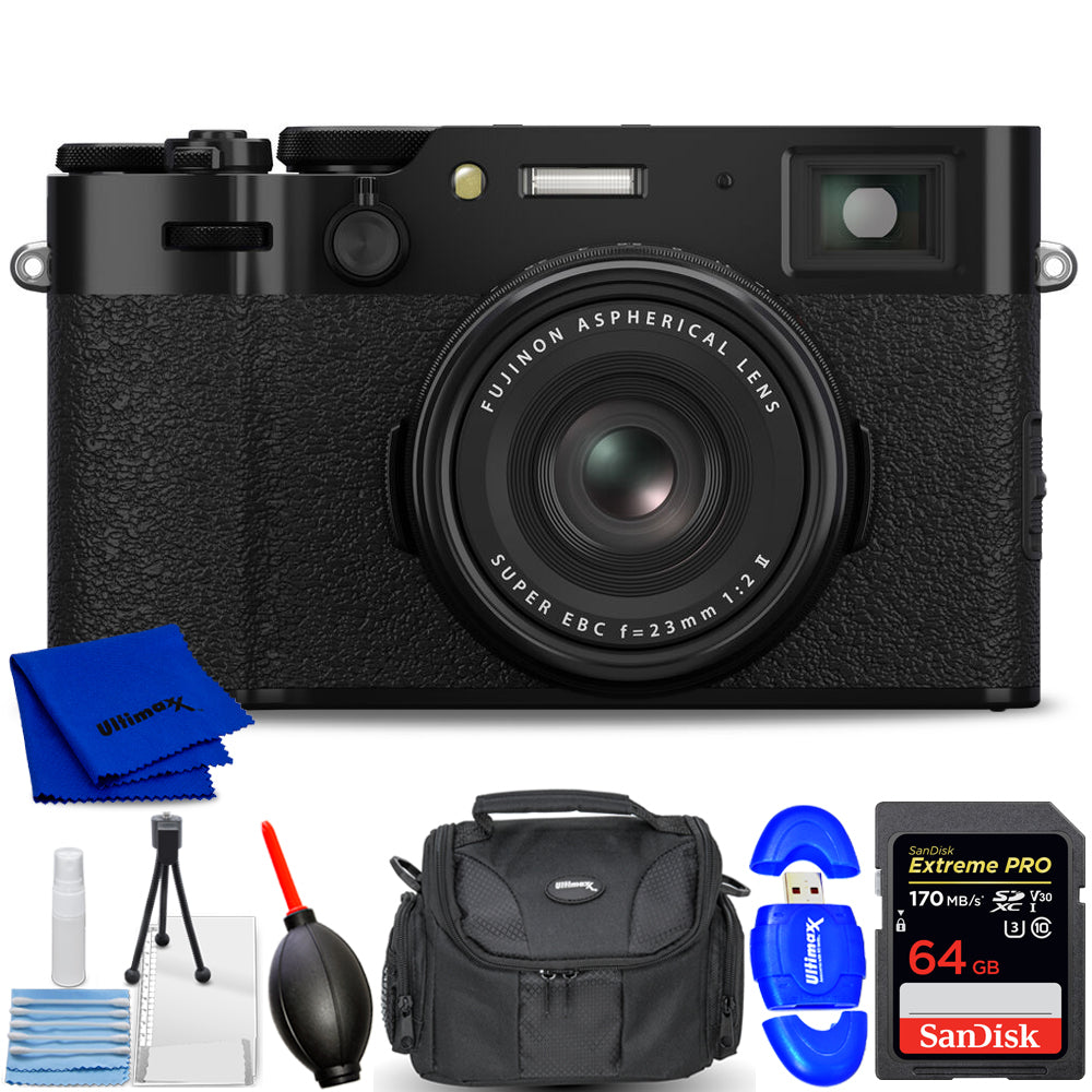 FUJIFILM X100VI Digitalkamera (Schwarz) 16821913 - 7-teiliges Zubehörpaket