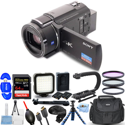 Sony FDR-AX43A UHD 4K Handycam Camcorder FDR-AX43A/B - 15PC Accessory Bundle Sony