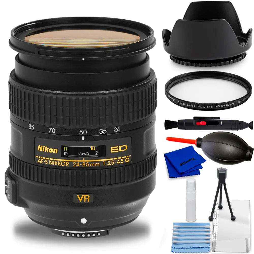 Nikon AF-S NIKKOR 24–85 mm f3.5–4.5G ED VR-Objektiv 2204 – 7-teiliges Zubehörpaket