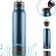 Vakuumisolierte Premium-Wasserflasche mit wiederaufladbarem Bluetooth-Lautsprecher – Doppelwandiges Stahldesign + Lichter – MARINEBLAU