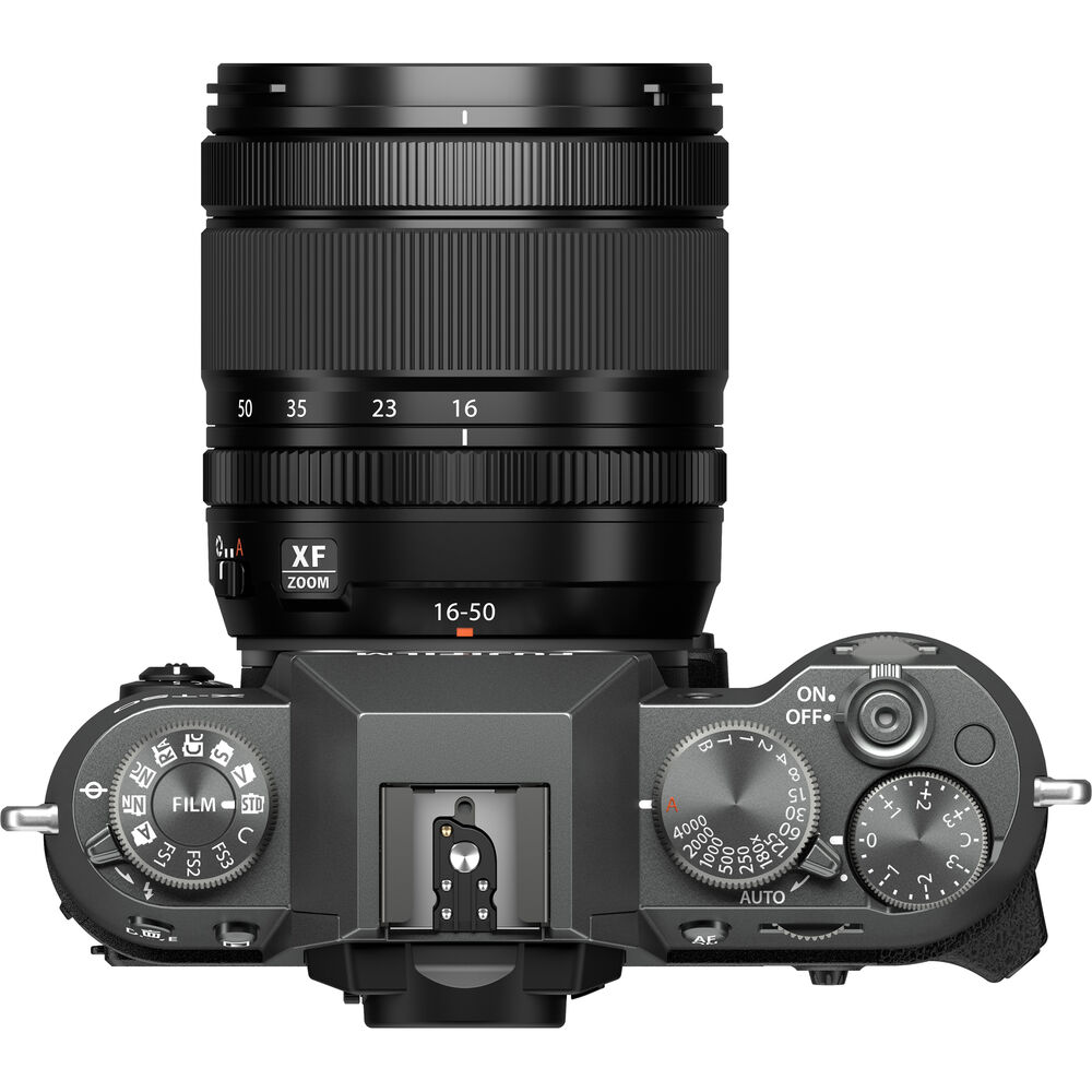 FUJIFILM X-T50 spiegellose Kamera mit XF 16-50-mm-Objektiv, Anthrazit-Silber – Bundle