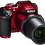 Nikon COOLPIX B500 Digitalkamera (rot) 26508 + 32 GB + Tasche im Paket