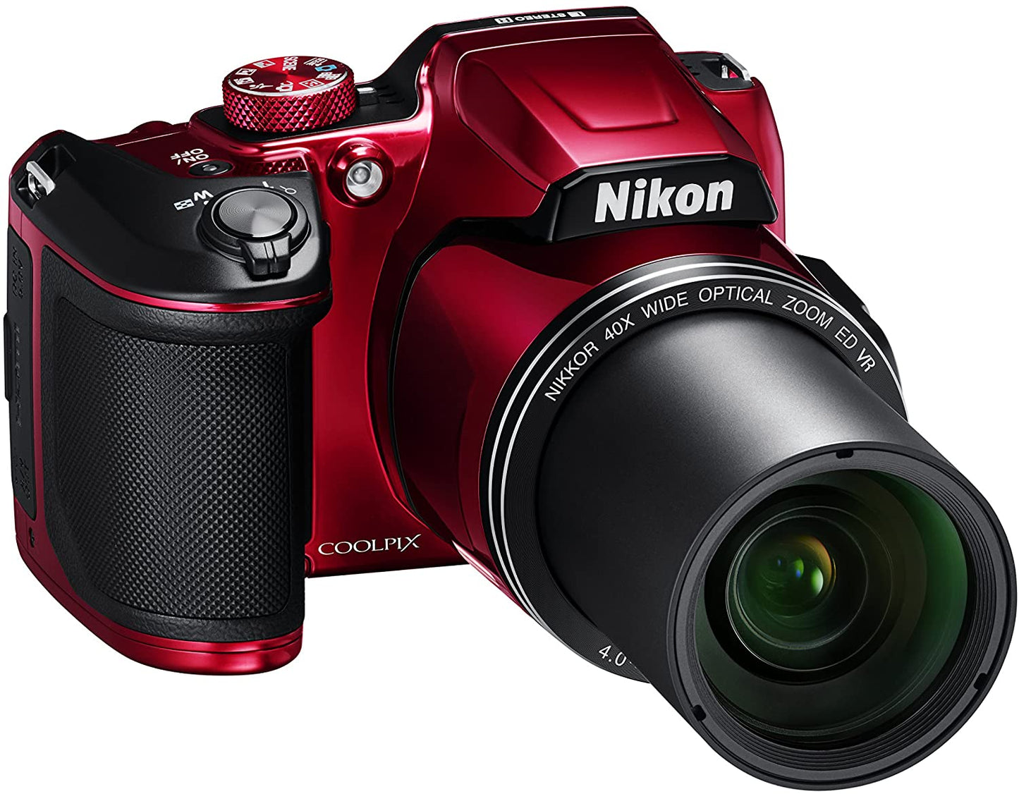 Nikon COOLPIX B500 Digitalkamera (rot) 26508 + 32 GB + Tasche im Paket