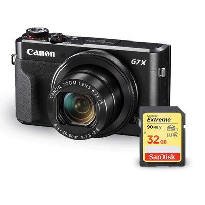 Canon PowerShot G7 X Mark II (Black) + Sandisk Ultra 32GB SD