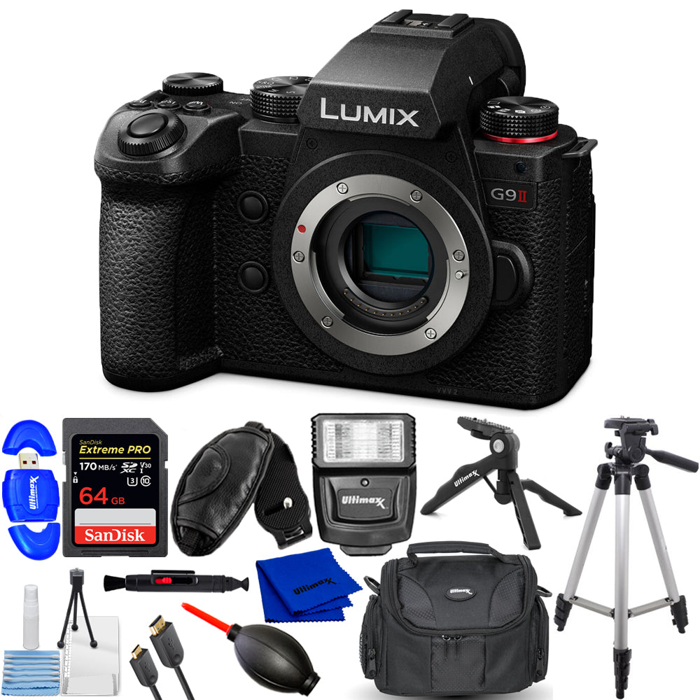 Panasonic Lumix G9 II spiegellose Kamera (Gehäuse) DC-G9M2BODY - 12-teiliges Zubehörset