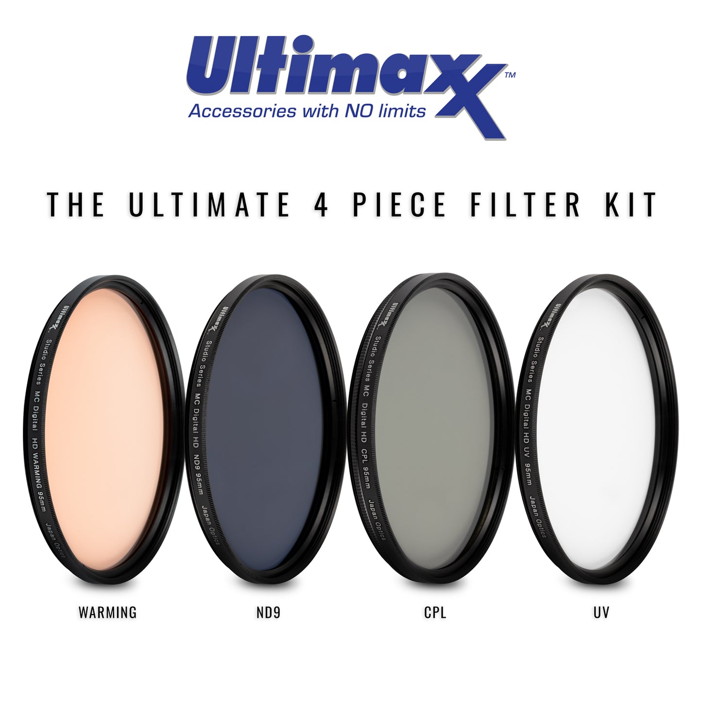 ULTIMAXX 105 mm, 4-teiliges HD-Filterset mit Mehrfachbeschichtung, 105 mm (UV, CPL, Erwärmung, FLD)