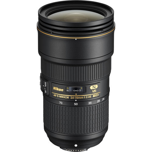 Nikon AF-S NIKKOR 24–70 mm 1:2,8E ED VR-Objektiv 20052 – 7-teiliges Zubehörpaket