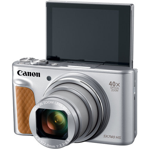 Canon PowerShot SX740 HS Digitalkamera (Silber) 2956C001 - 7-teiliges Zubehörpaket