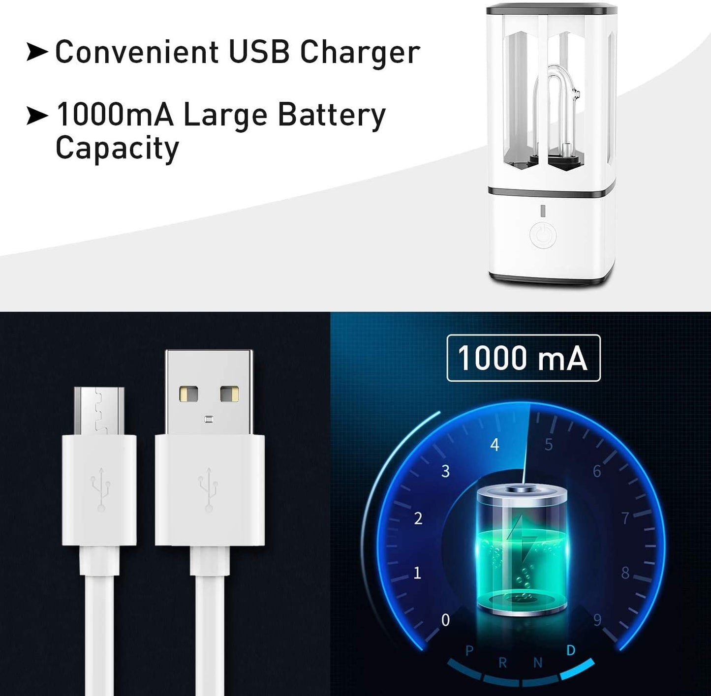 ULTIMAXX Mini tragbare UV-Desinfektionslampe mit UVC Ozon USB wiederaufladbar