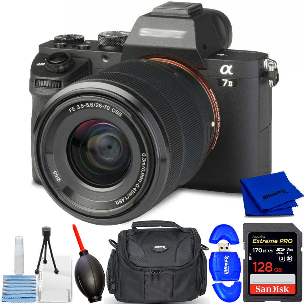 Sony Alpha a7II Digitalkamera mit Wechselobjektiv und 28-70-mm-Objektiv – Paket 1