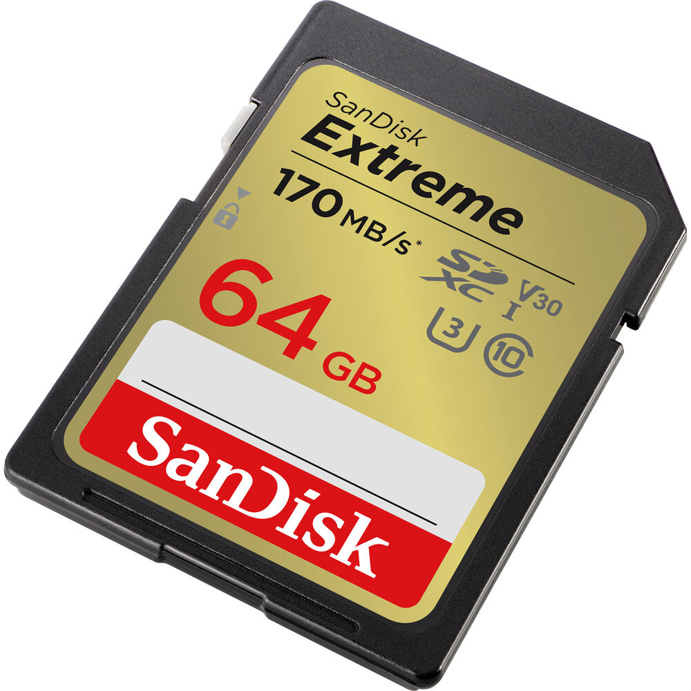 SanDisk 64 GB Extreme UHS-I SDXC-Speicherkarte – SDSDXV2-064G-GNCIN