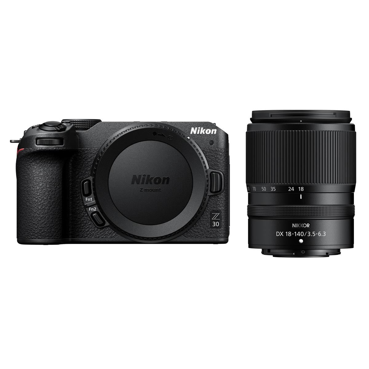 Spiegellose Nikon Z30-Kamera mit Z DX 18–140 mm f/3,5–6,3 VR-Objektiv (schwarz)