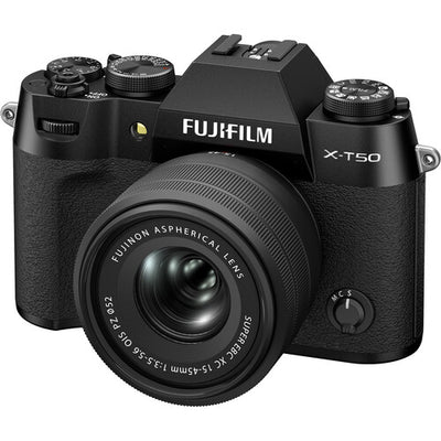 FUJIFILM X-T50 spiegellose Kamera mit XC 15–45 mm f/3,5–5,6 Objektiv (schwarz) – 168287