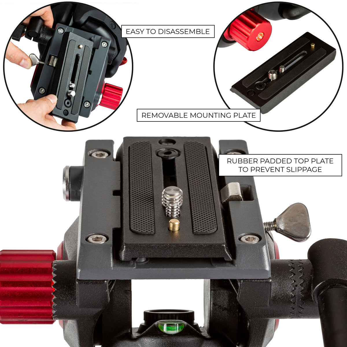 Tragbares Stativ für Videokameras, 72 Zoll, 180 cm, 90 Grad schwenkbarer Kopf, Fluid Pan Tilt