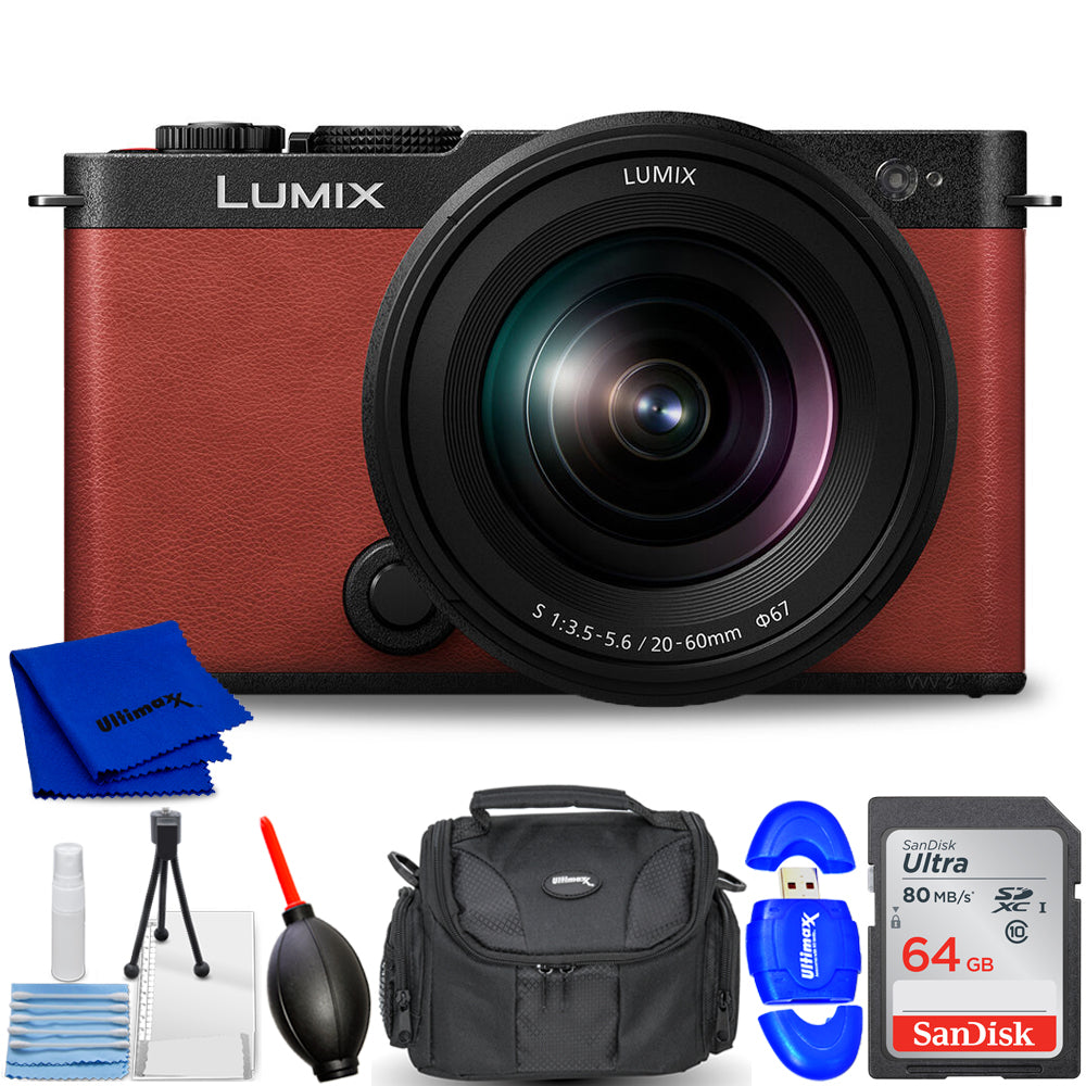 Panasonic Lumix S9 spiegellose Kamera mit S 20-60-mm-Objektiv (Karminrot) im Paket