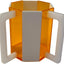 Ready Covers Lucite Netilat Yadayim Washing Cup - Modern Juidaica Jewish Ritual Wash Cup with Dual Handles, 5" Tall (Orange/White)