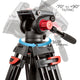 Portable Video Camera 72-inch 180cm 90 Degree Pivot Head Fluid Pan Tilt Tripod Ultimaxx