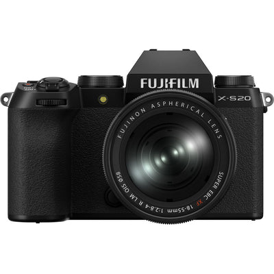 FUJIFILM X-S20 spiegellose Kamera und 18-55 mm R LM OIS-Objektiv (schwarz) – 7-teiliges Set