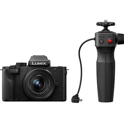 Panasonic Lumix G100 spiegellose Kamera mit 12-32-mm-Objektiv und Stativgriff-Paket