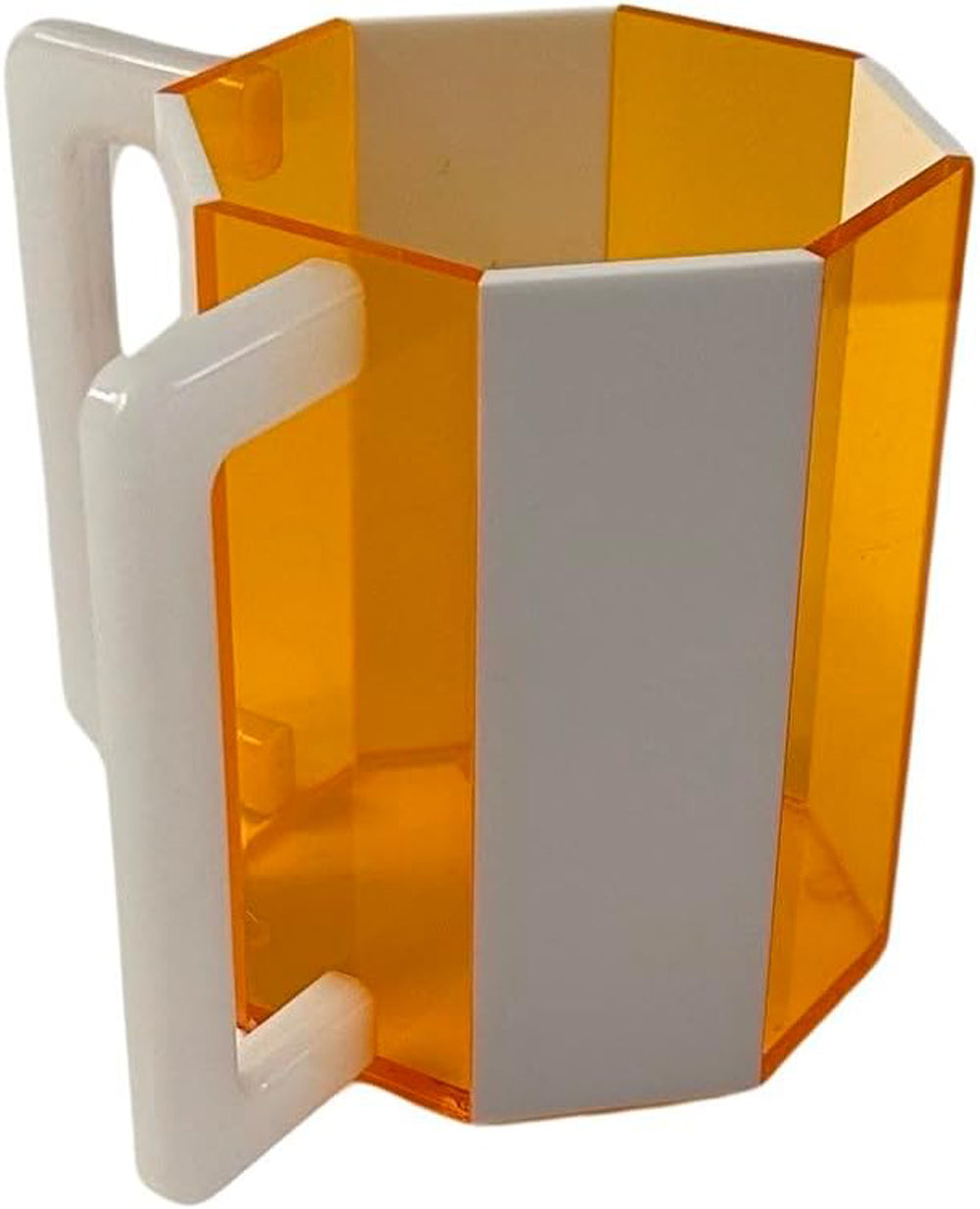 Ready Covers Lucite Netilat Yadayim Waschbecher – moderner Juidaica jüdischer Ritualwaschbecher mit zwei Griffen, 12,7 cm hoch (Orange/Weiß)