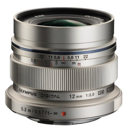 Olympus M. Zuiko Digital ED 12 mm f/2 Objektiv für Micro Four Thirds Kameras (Silber)