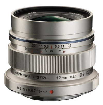 Olympus M. Zuiko Digital ED 12mm f/2 Lens for Micro Four Thirds Cameras (Silver)