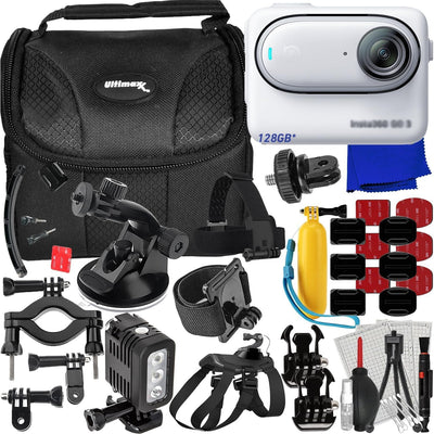 Insta360 GO3 S Standard Edition (Arctic White, 128GB) - 16PC Accessory Bundle