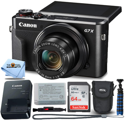 Canon PowerShot Digitalkamera G7 X Mark II mit WLAN &amp; NFC, LCD-Bildschirm und 1-Zoll-Sensor – (Schwarz) 11-teiliges Vorteilspaket