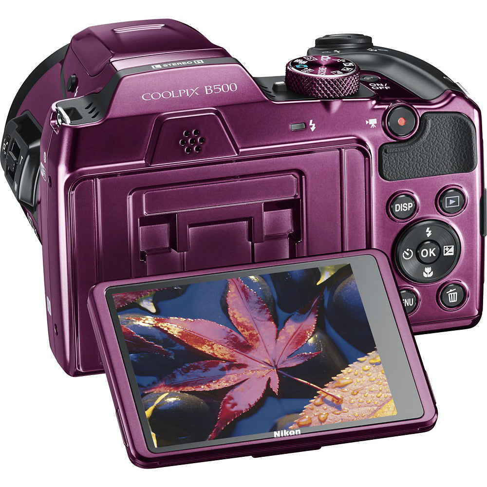 Nikon COOLPIX B500 Digital Camera (Purple) Bundle 1