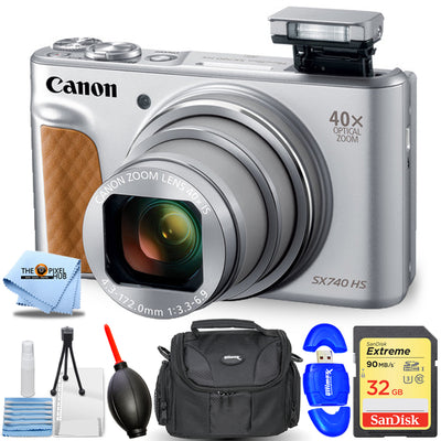 Canon PowerShot SX740 HS Digitalkamera (Silber) 2956C001 - 7-teiliges Zubehörpaket