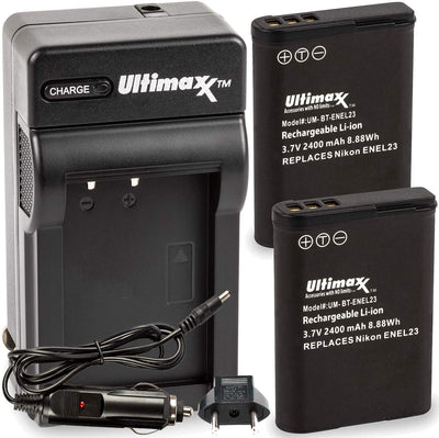 ULTIMAXX Ersatzakku und Reiseladegerät für Nikon EN-EL23