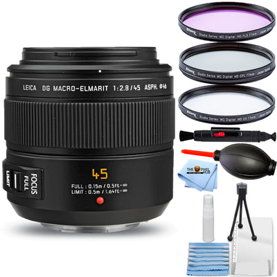 Panasonic Leica DG Macro-Elmarit 45mm f/2.8 ASPH. MEGA O.I.S. Lens - UV Bundle