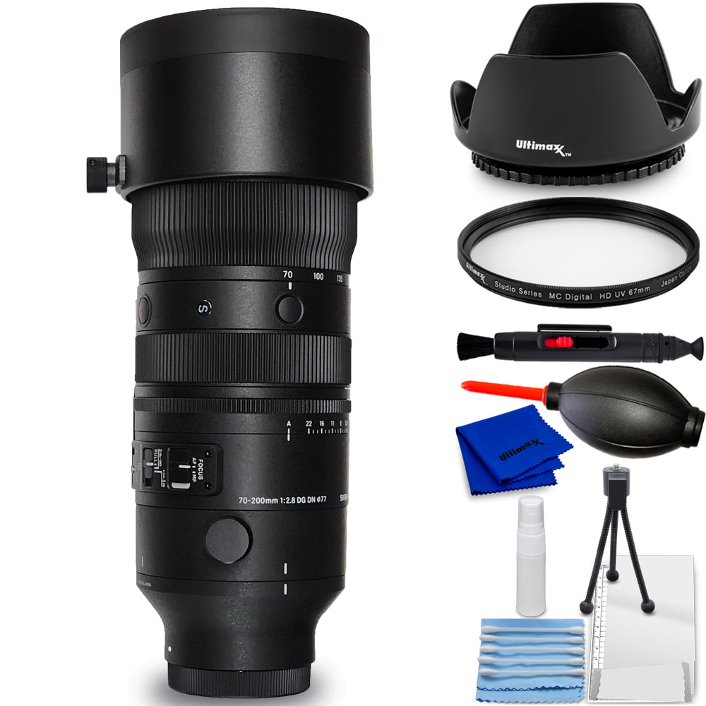 Sigma 70-200 mm f/2,8 DG DN OS Sportobjektiv (Sony E) 591965 – 7-teiliges Zubehörpaket