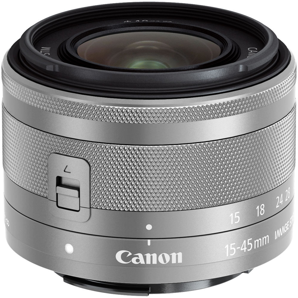 Canon EF-M 15-45mm f/3.5-6.3 IS STM Objektiv Silber 0597C002 - 7-teiliges Zubehörpaket