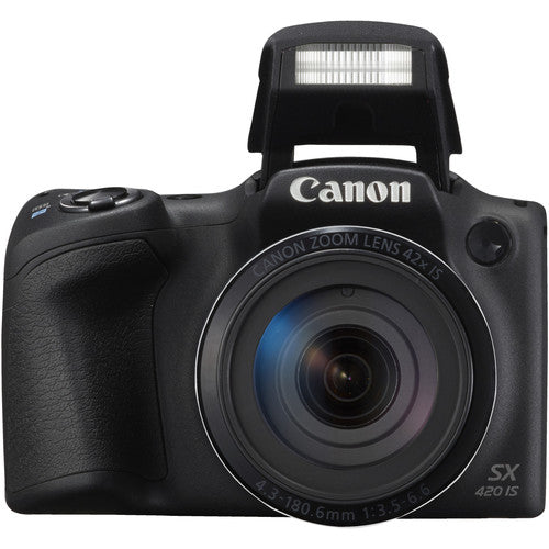 Canon PowerShot SX420 IS 20MP Digitalkamera (Schwarz) – Essential 32GB Bundle