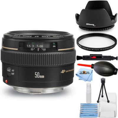 Canon EF 50mm f/1.4 USM Objektiv 2515A003 + UV-Filter + Tulpenblende Objektivpaket