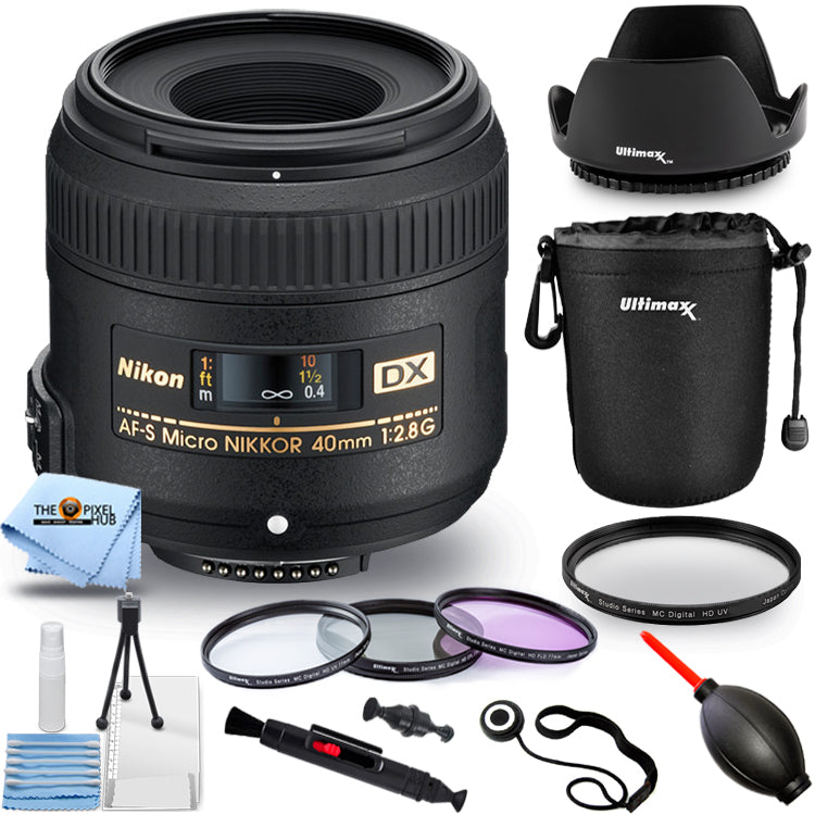 Nikon AF-S DX Micro-NIKKOR 40 mm 1:2,8G-Objektiv (Schwarz) 2200 – Filter-Kit-Paket