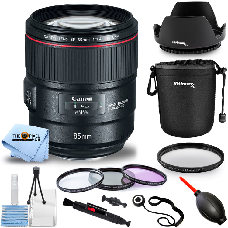 Canon EF 85mm f/1.4L IS USM Objektiv 2271C002 + Filter Kit + Objektivtasche Bundle