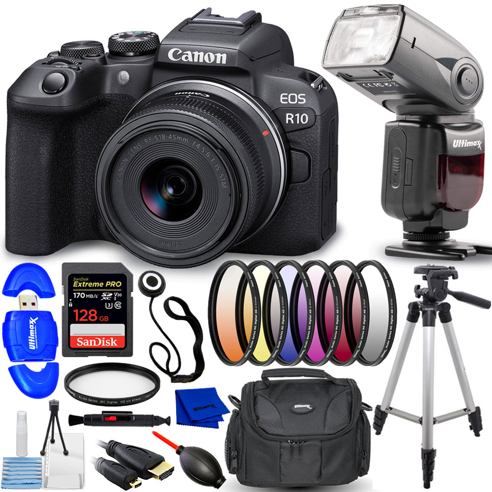 Canon EOS R10 spiegellose Kamera mit RF-S 18-45 mm f/4.5-6.3 IS STM Objektivpaket