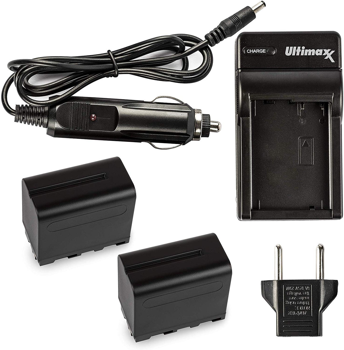 ULTIMAXX Reiseladegerät + Ersatzakku für Sony F960/970/975 - 7800 mAh