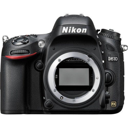 Nikon D610-Kamera mit 16–80 mm f/2.8-4E ED VR-Objektiv + Extreme Pro 64 GB SD-Paket