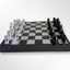 Lucite Acryl Schach + Dame Premium Set - Groß 17,5" (Schwarz/Silber)