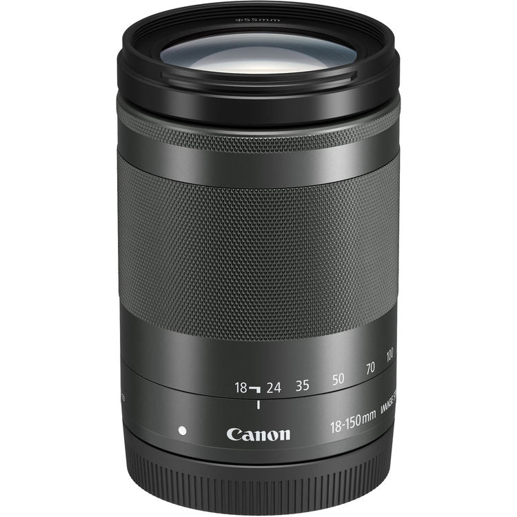 Canon EF-M 18–150 mm 1:3,5–6,3 IS STM-Objektiv (Graphit) – 10-teiliges Zubehörpaket