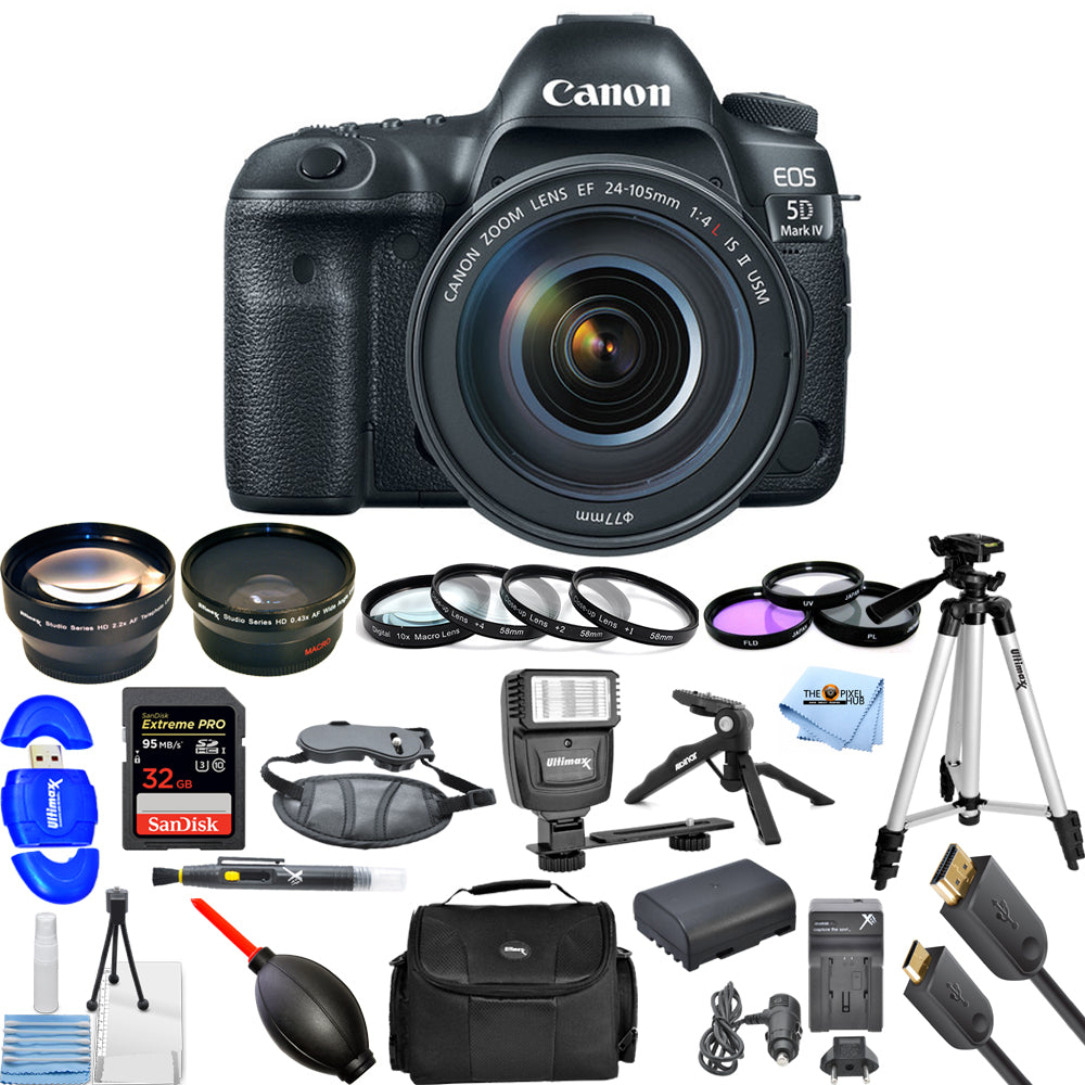 Canon EOS 5D Mark IV mit 24-105mm f/4L IS II USM - 3 Objektive im Top-Value-Paket