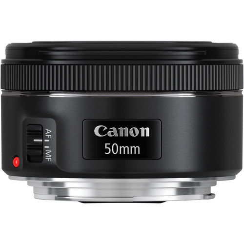 Canon EF 50mm f/1.8 STM Objektiv 0570C002 + Filter Kit + Tulpenblende Objektiv Pro Bundle