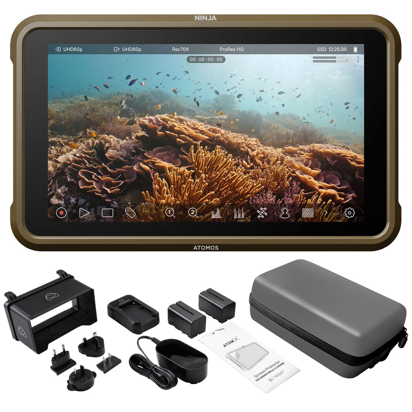 Atomos Ninja 5,2" 4K HDMI-Aufnahmemonitor ATOMNJA004 + Atomos 5" Zubehörset