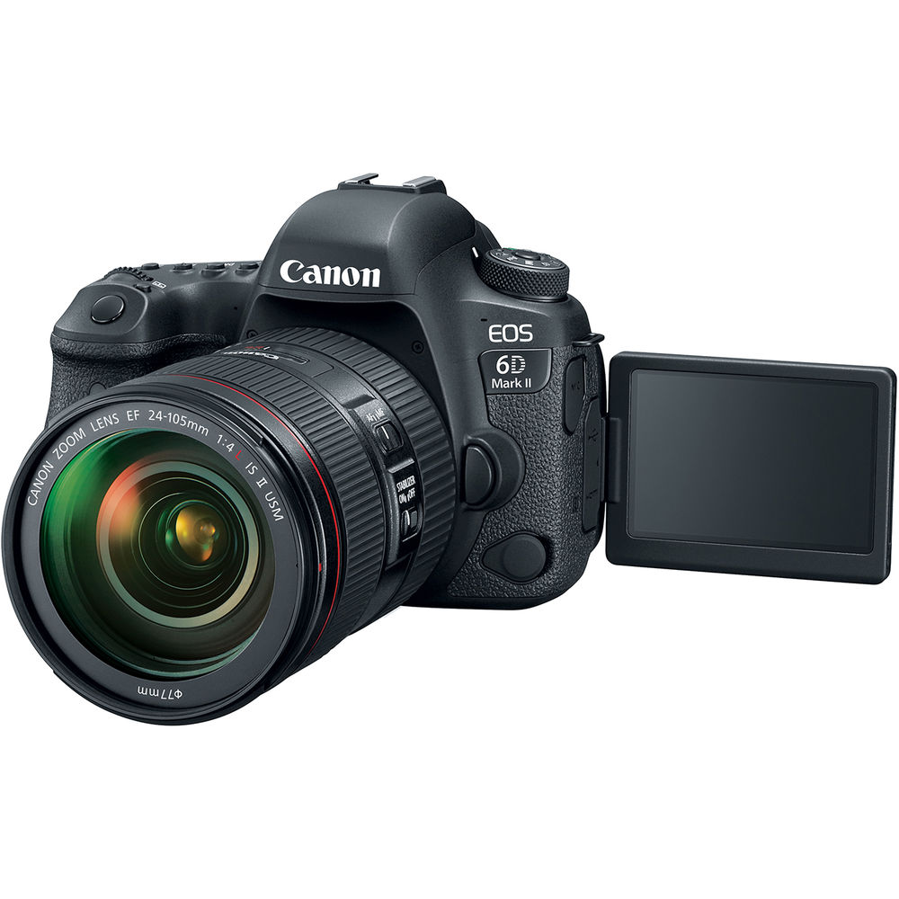 Canon EOS 6D Mark II DSLR-Kamera mit 24-105 mm f/4-Objektiv – 7-teiliges Zubehörpaket