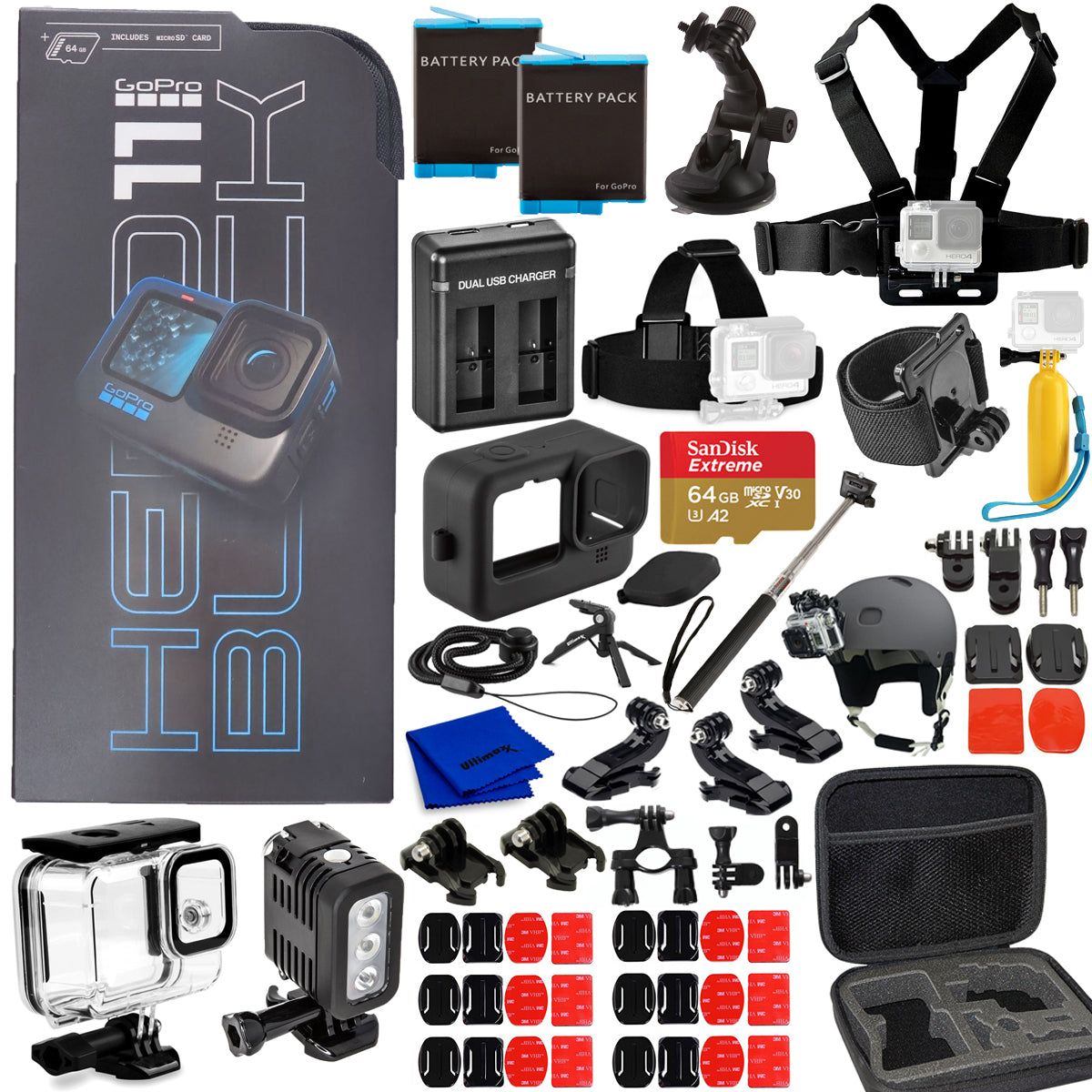 GoPro HERO 11 Schwarz, wasserdichter 5K-Camcorder – 20-teiliges 64-GB-Zubehörpaket