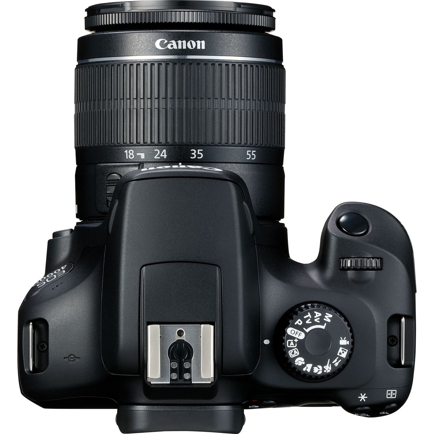 Canon EOS 4000D / Rebel T100 mit 18-55 mm III-Objektiv – preisgünstiges 64-GB-Paket